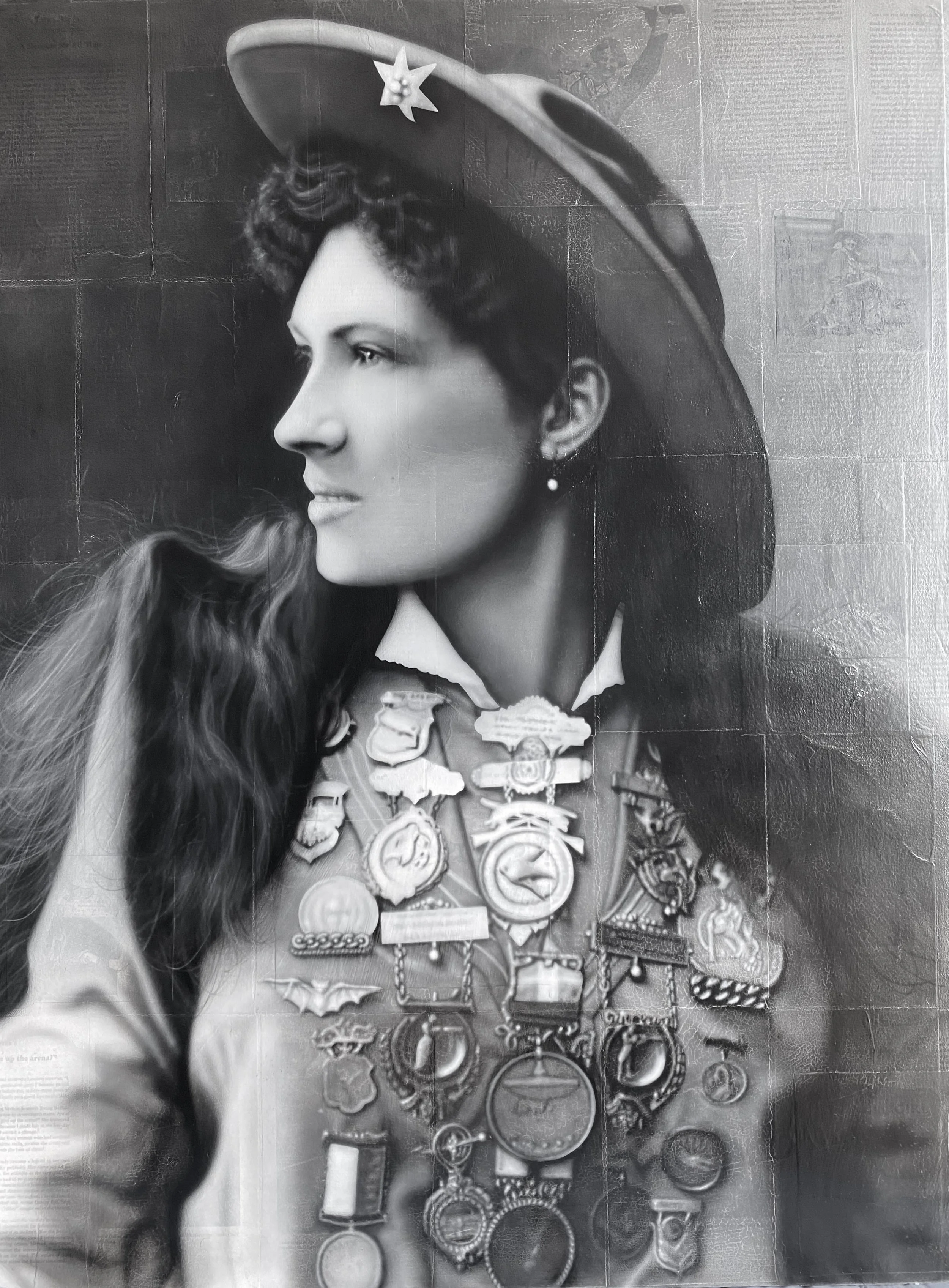  This is the finished piece.  The medals took longer than her face.   