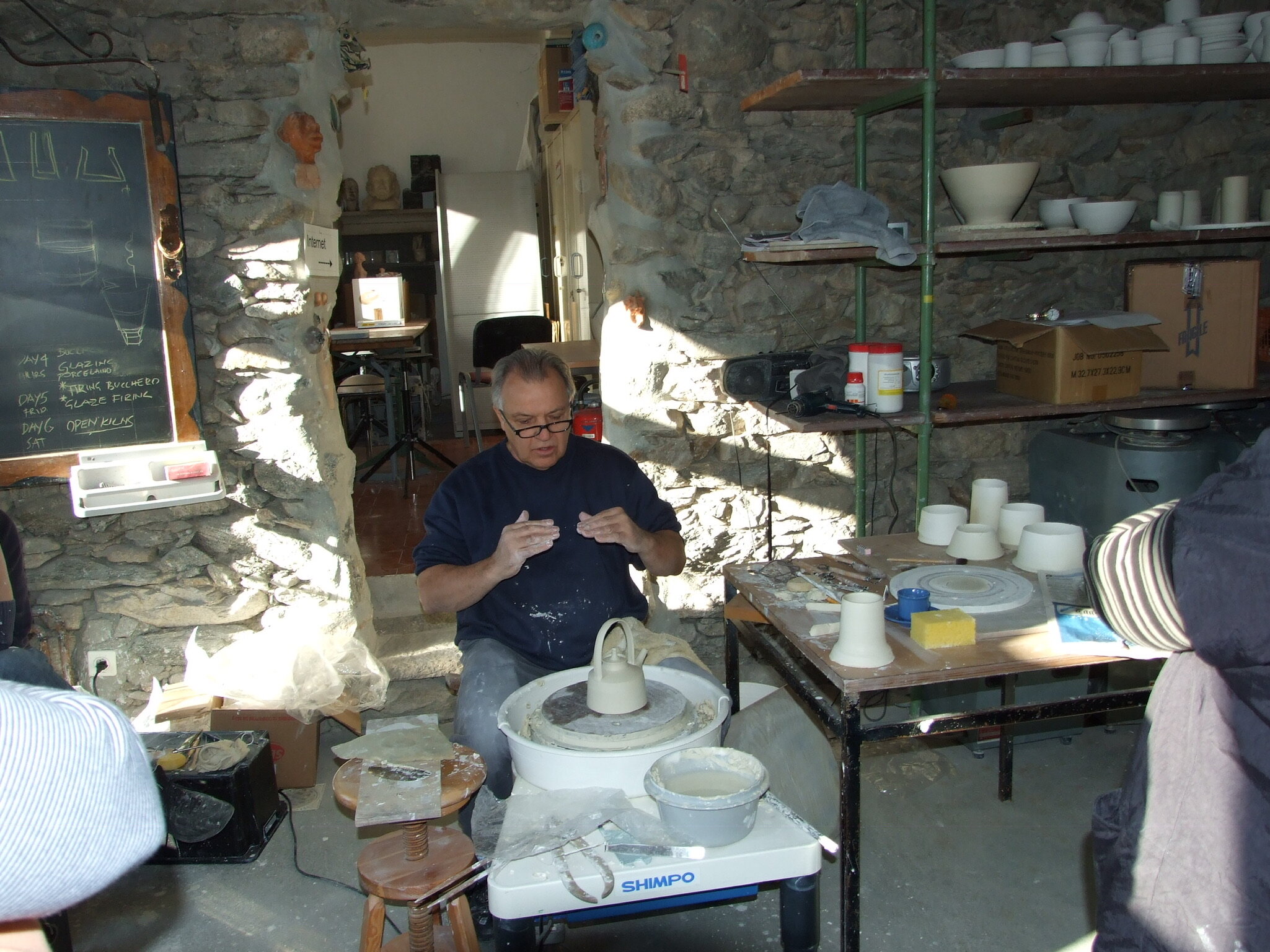  Giving a porcelain class at the Topferschule in Gordola, Switzerland 