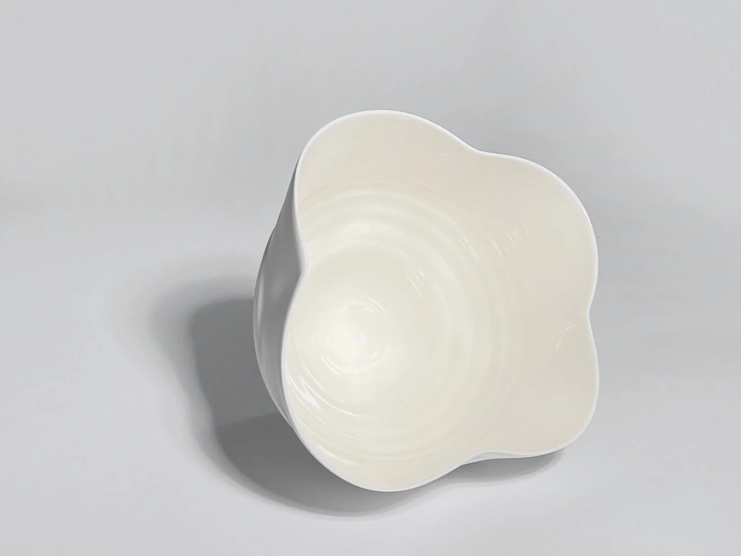 Victor Greenaway ceramics scalloped porcelain bowl