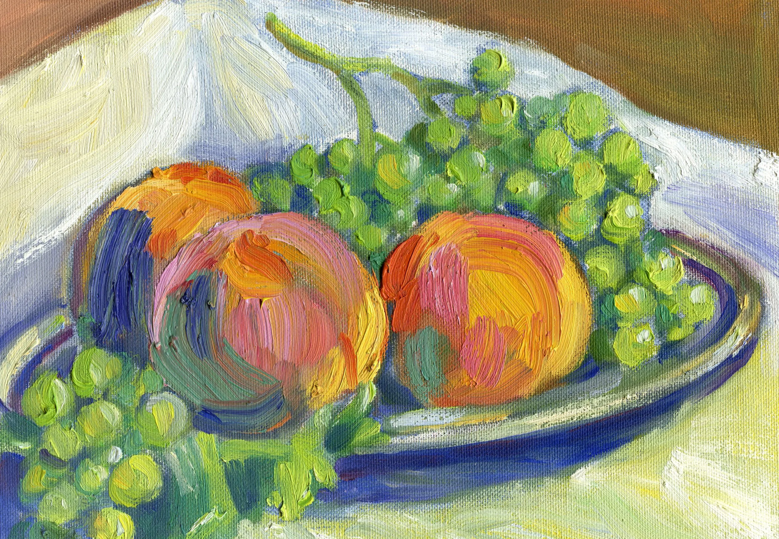 Grapes and Peaches Still Life oil painting