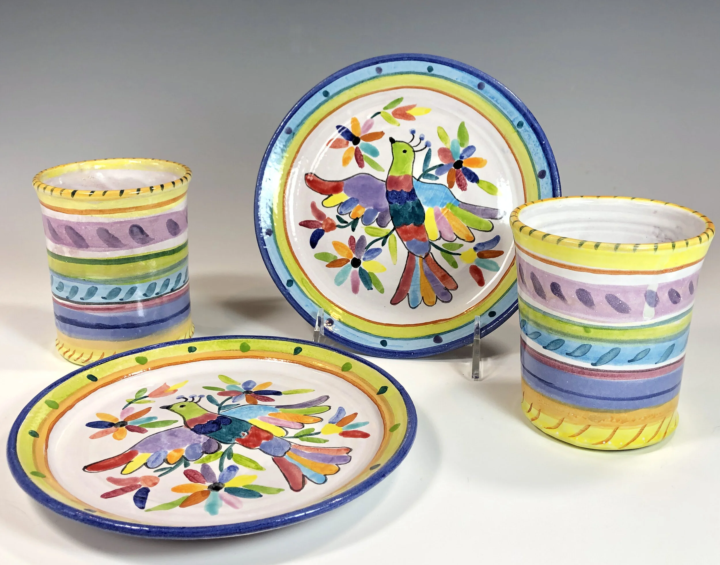 Folkart plate set with cups.jpg