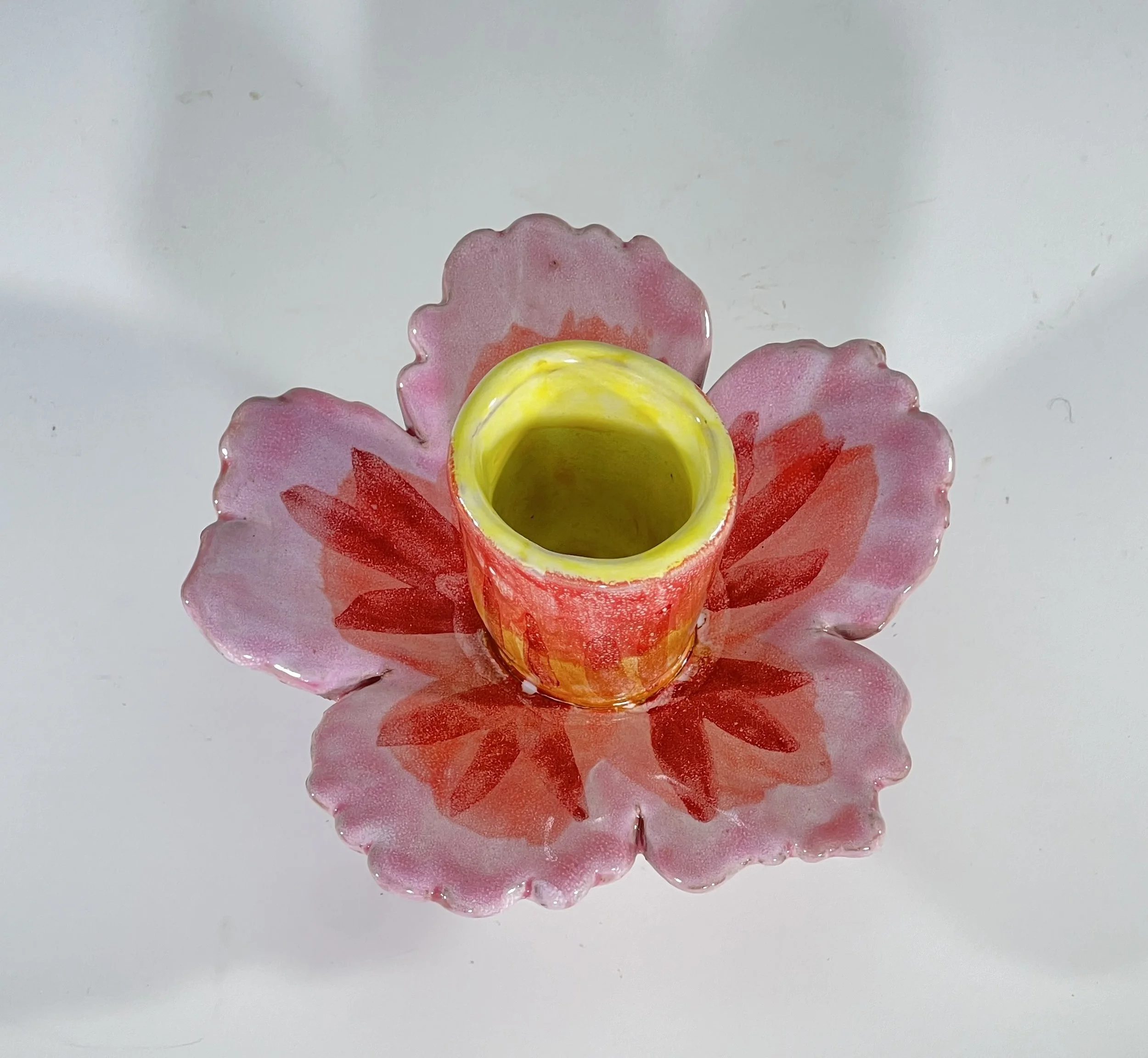 Pink Flower Candle