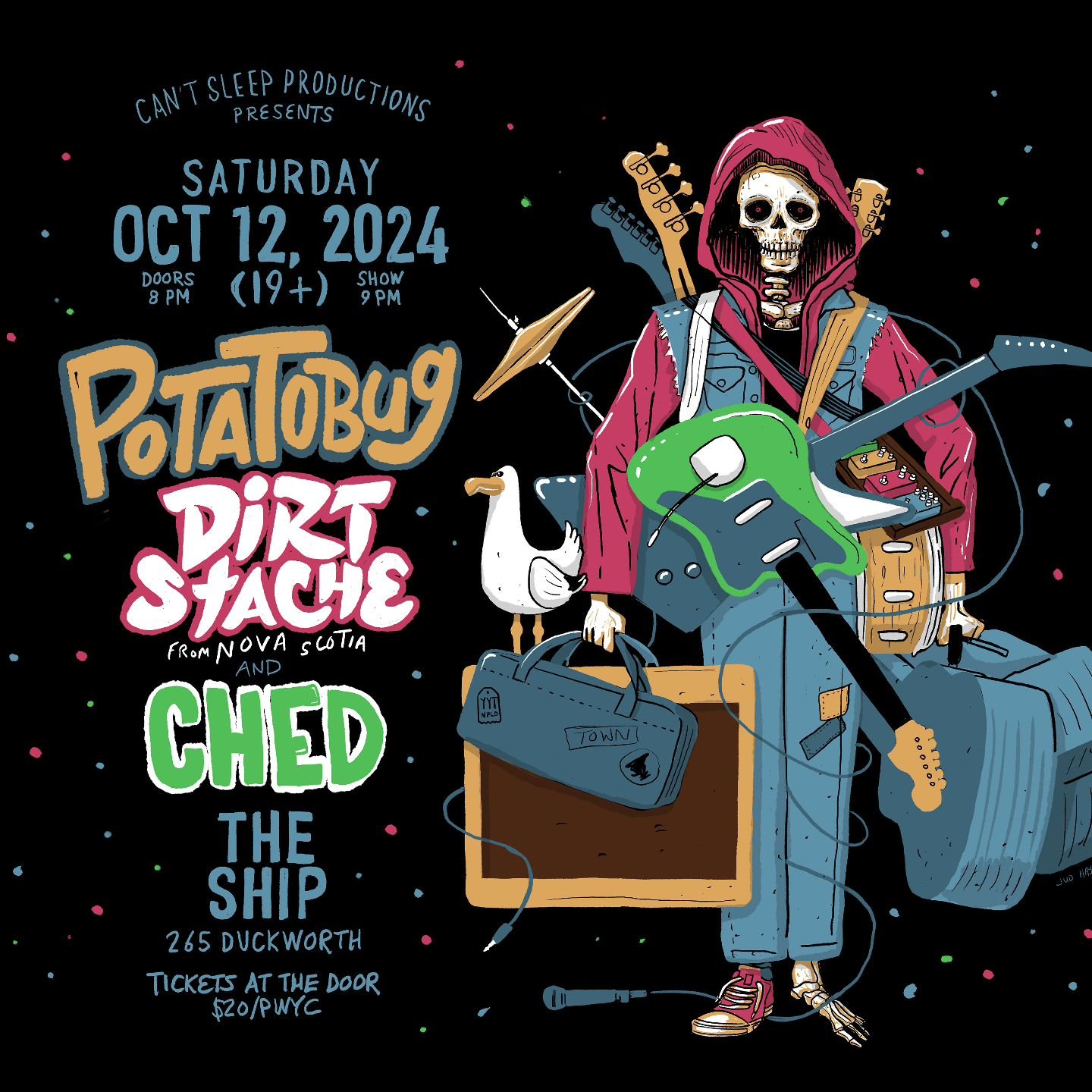 Sat Oct 12th 19+
Doors at 8 - $20/pwyc - The Ship Pub

Art by @mightypops