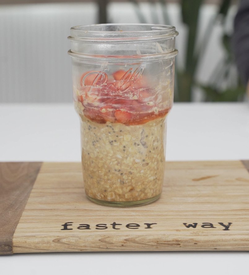 Peanut Butter and Jam Overnight Oats