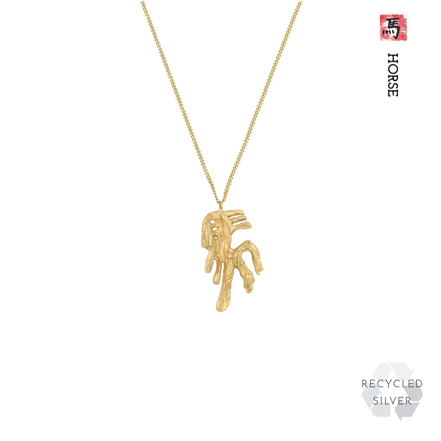 Horse Chinese Zodiac Recycled Silver 