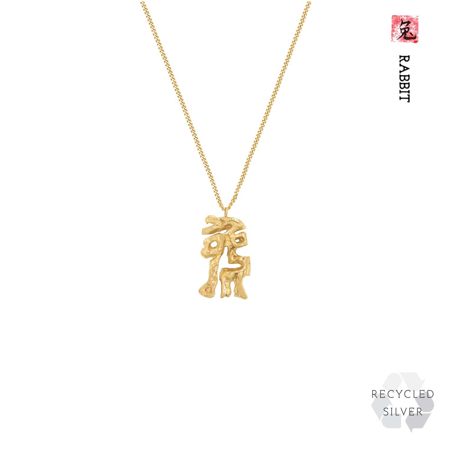 Rabbit Chinese Zodiac Recycled Silver 