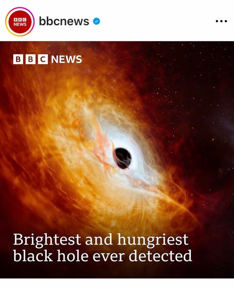 if you&rsquo;ve got five minutes find and read this. is absolutely astonishing. the size. the power. the luminosity. all of it. just astonishing. one especially mind blowing thing to consider is that this quasar is 12 billion light years away. appare