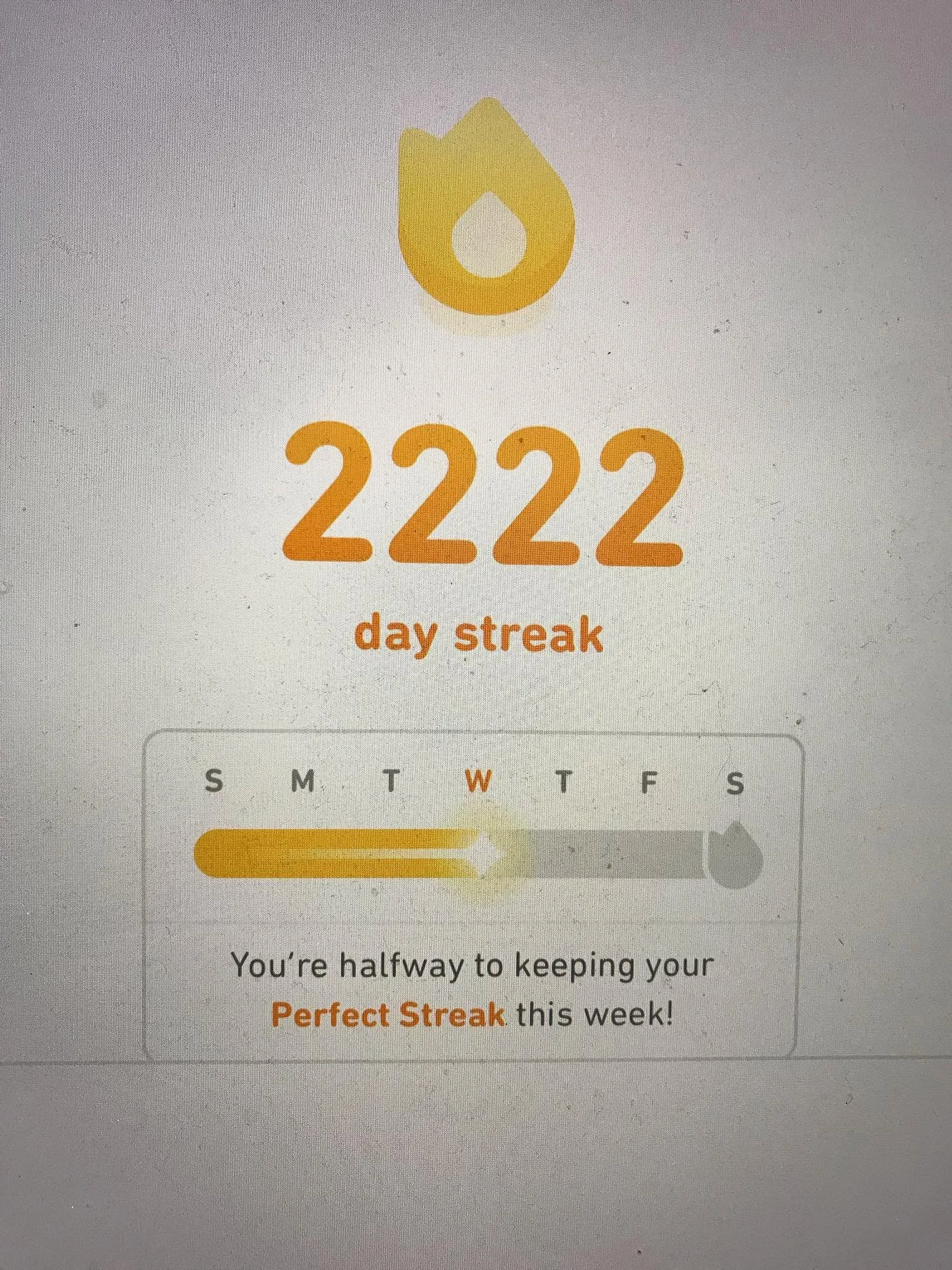 A very symmetrical #spanish learning streak. Two thousand two hundred and twenty two consecutive days. Go me. Still not very good at it. But as the saying goes &lsquo;God loves a trier&rsquo; (although am starting to agree with that legendary philoso