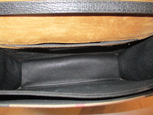 Burberry Bag, Black Derby Calfskin Vintage Check Small Macken