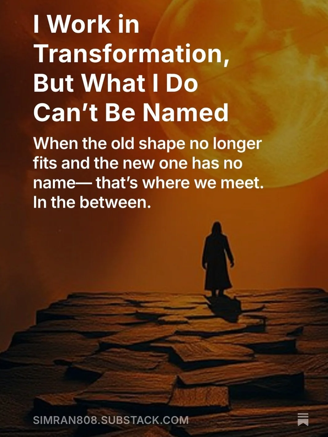 I don&rsquo;t sell healing. I don&rsquo;t promise outcomes. I don&rsquo;t teach you how to fix yourself.

I hold space for the in-between.
That moment where the old version of you is dissolving&hellip; but the new one hasn&rsquo;t arrived.

People wo