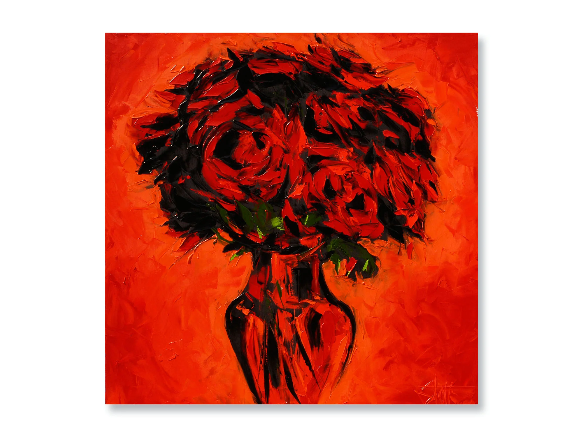 RED ROSES ON RED