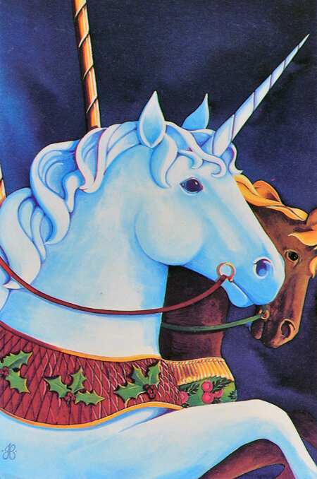 Christmas Carousel Postcard
