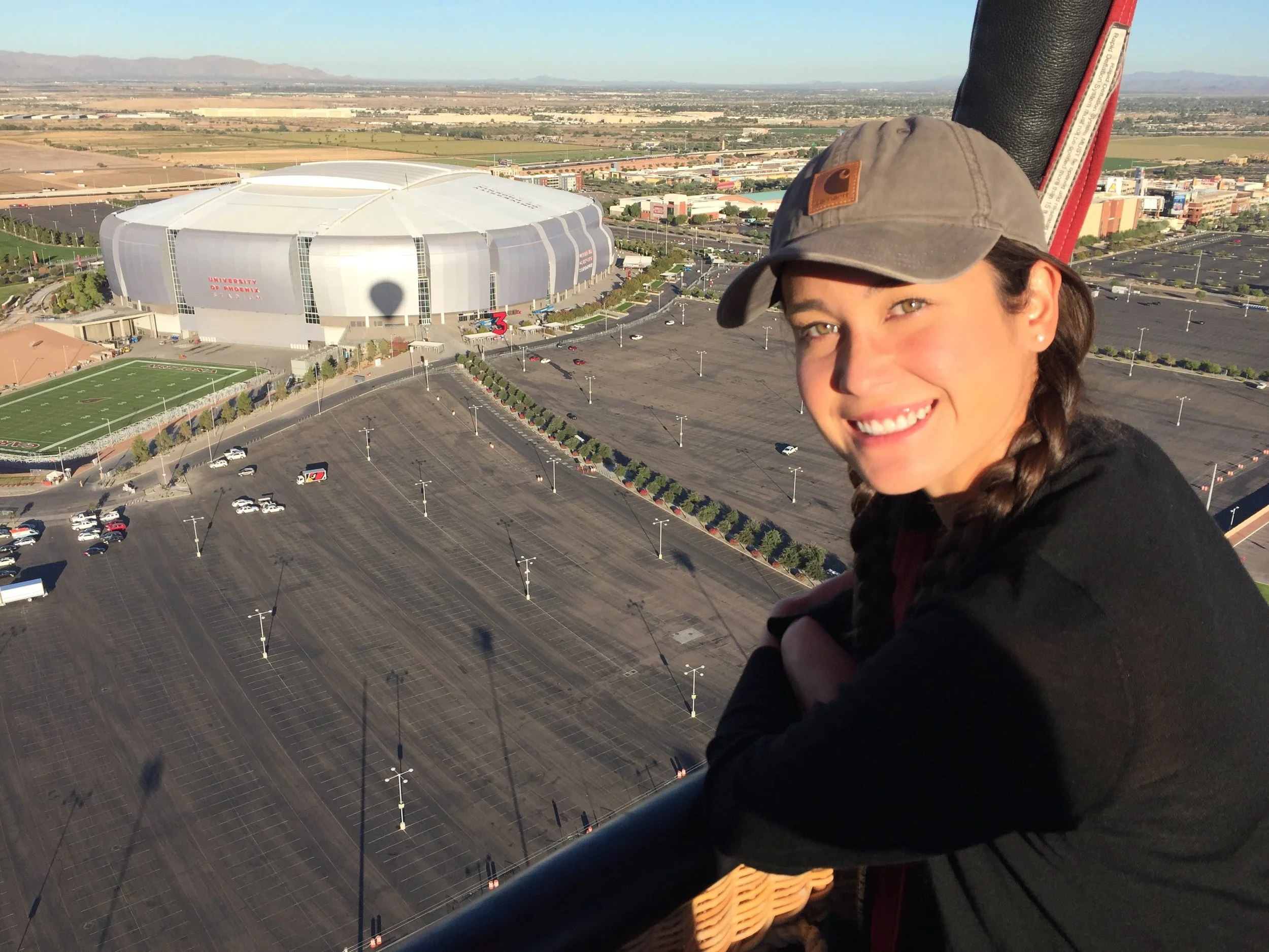  Coming in for a landing at the University of Phoenix Stadium in Arizona. 