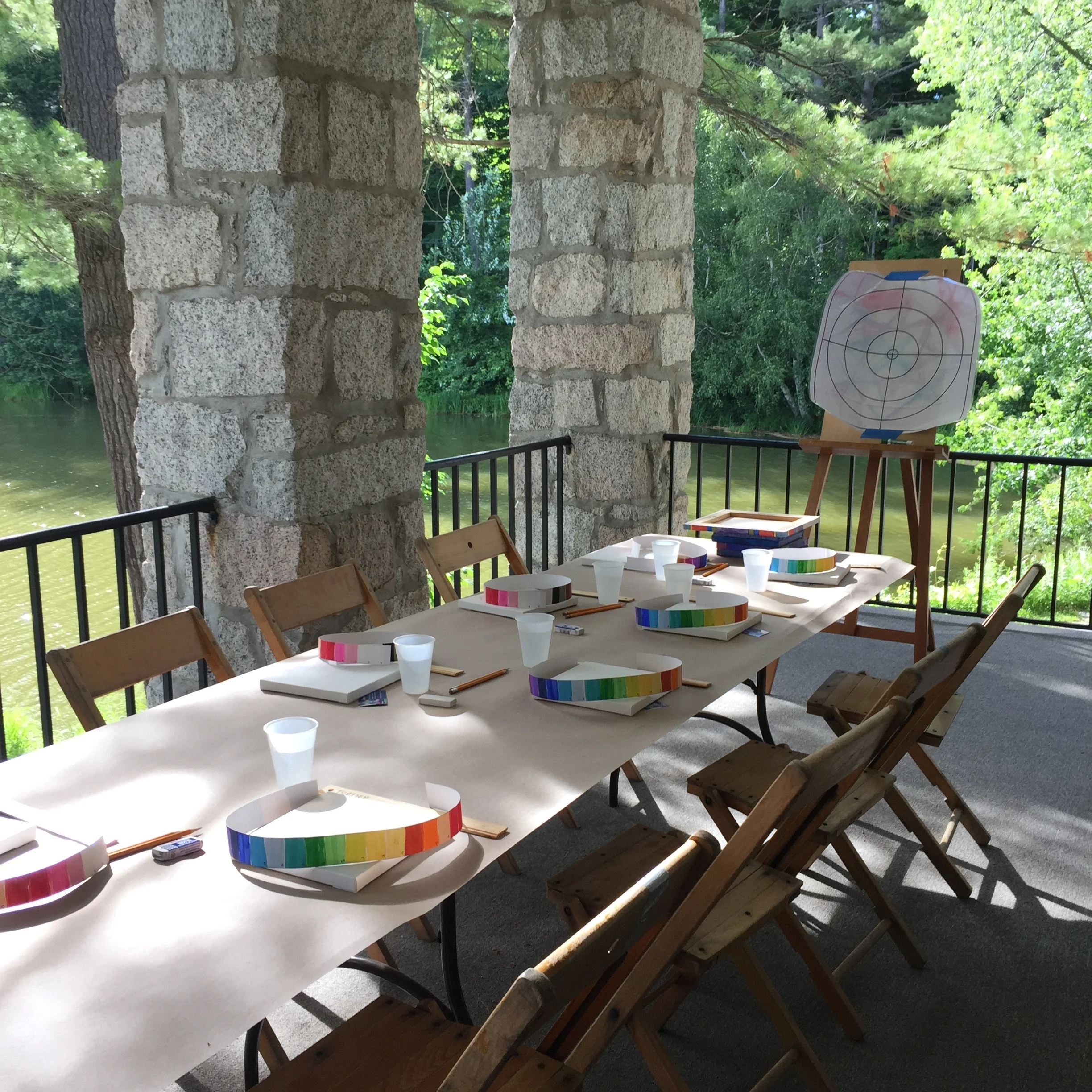 Mandala painting party at the DOC House, Dartmouth College, Hanover, NH