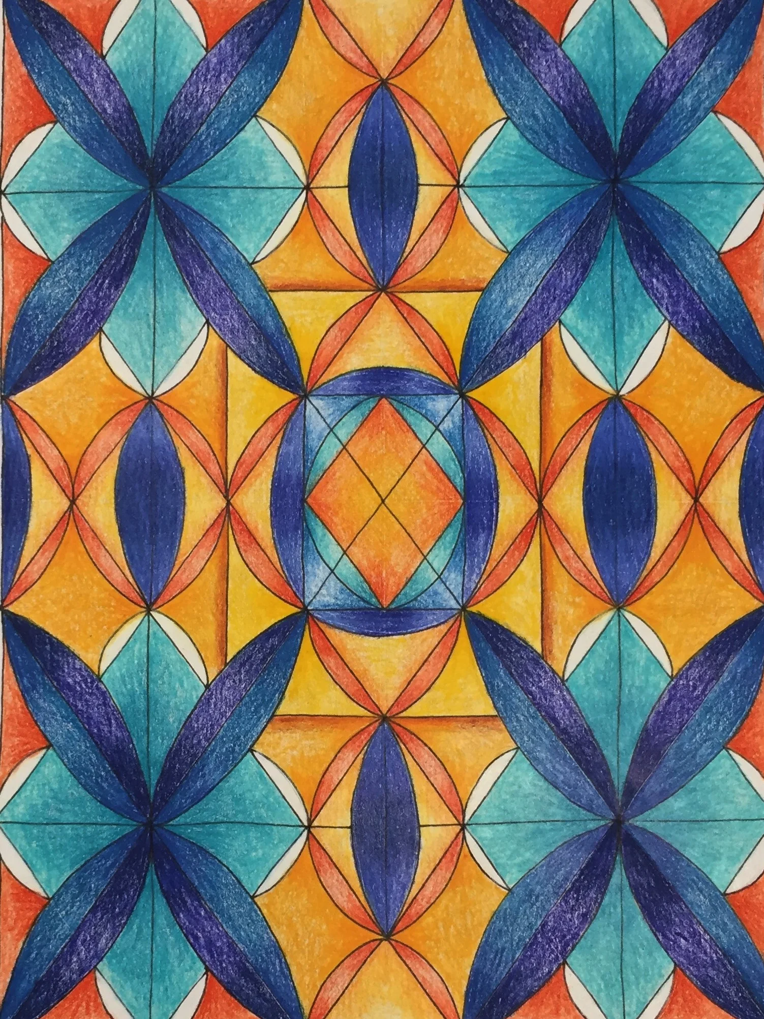 Reflections, 8 x 10, colored pencil and ink on paper, 2017, $150 unframed