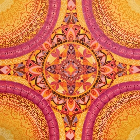 Sun Salutation, 24 x 24, acrylic on canvas, 2016, $400