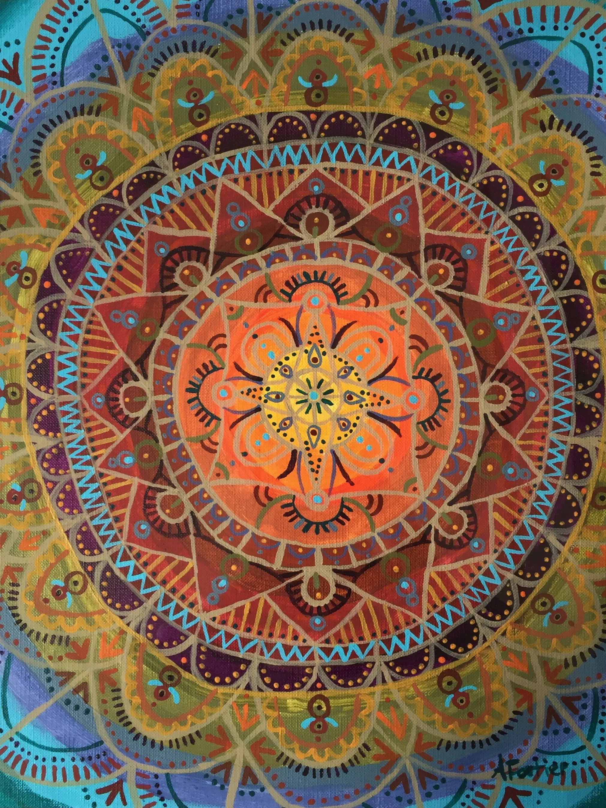 Henna Harvest, 11 x 14, acrylic on canvas paper, 2013, $150 unframed