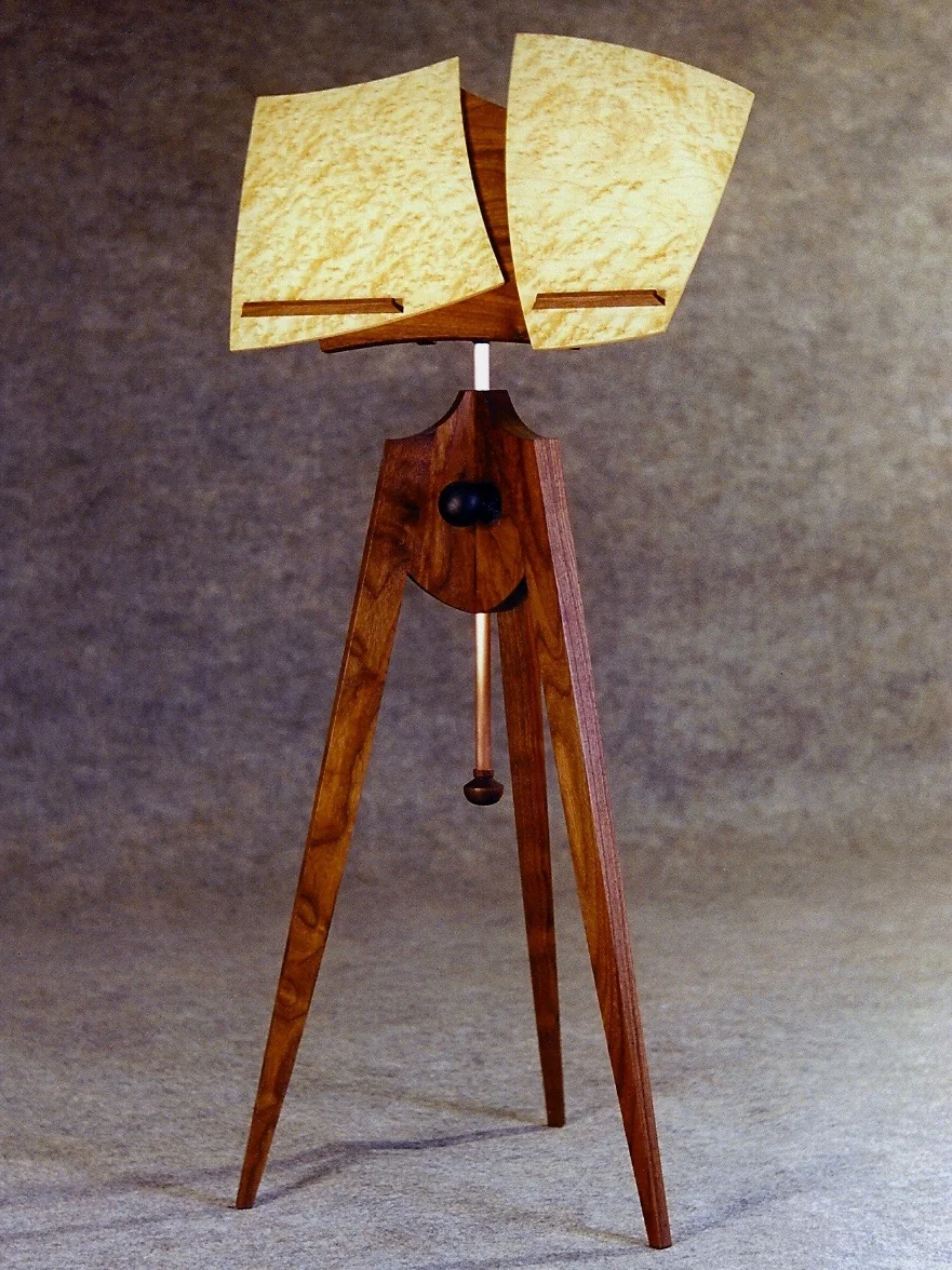 Muraki- walnut ,birdseye maple, the first of many music stands, this one designed for a flutist