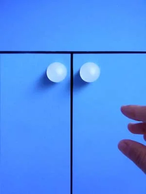 Glowpull, a smart cabinet knob, when toucheD