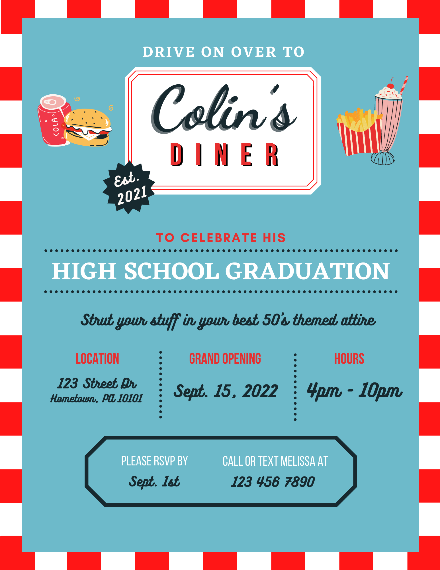 Colin's Diner Party Invitation