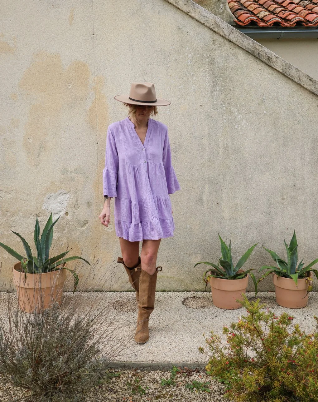 robe gaze de coton lilas - carnet sauvage-1.jpg