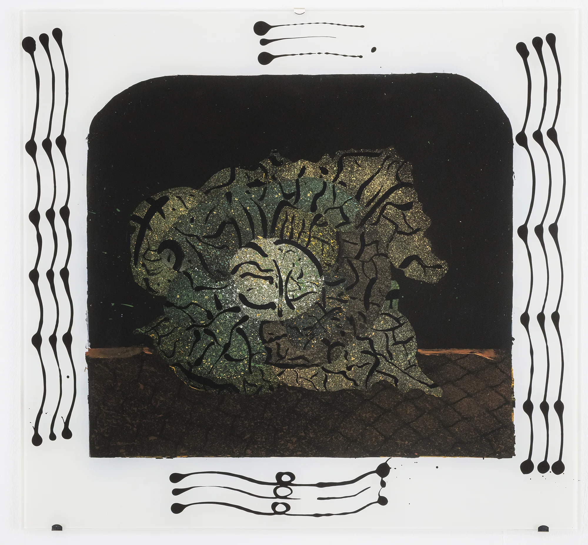 Cabbage hinterglasmalerei acrylic on glass 2018 60x60cm