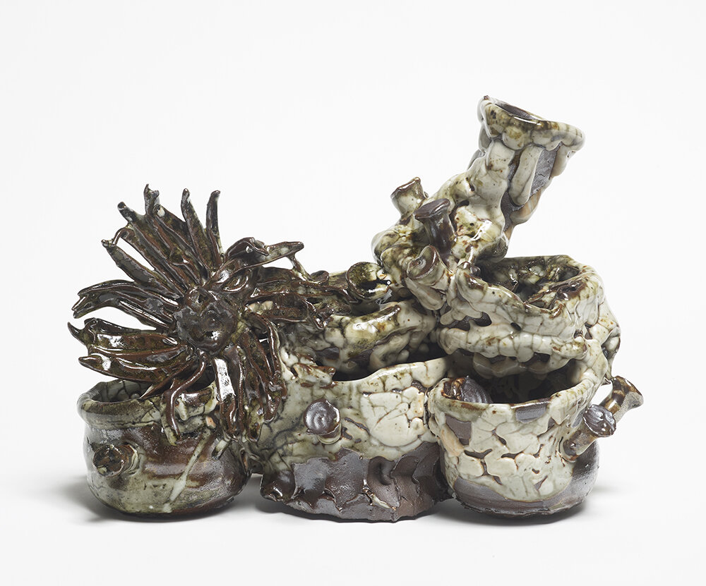   Untitled  (nails)  reduced puisaye stoneware   with irabo and   oni-shino glazes  2020   