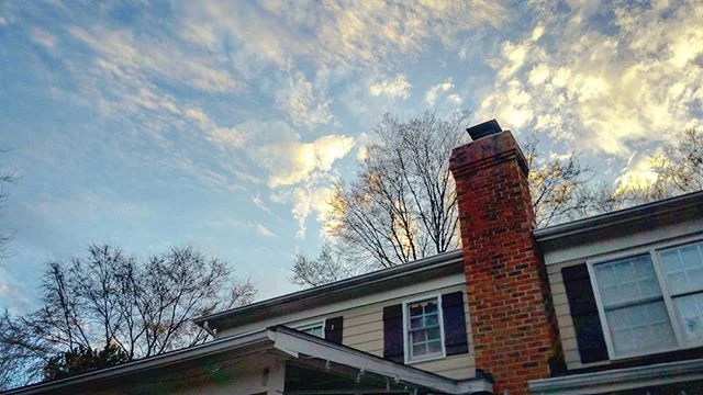 &quot;Cul-de-sac Larks&quot; #morning #dawn #cloud #suburban #neighborhood #home #brick #reflection #picoftheday