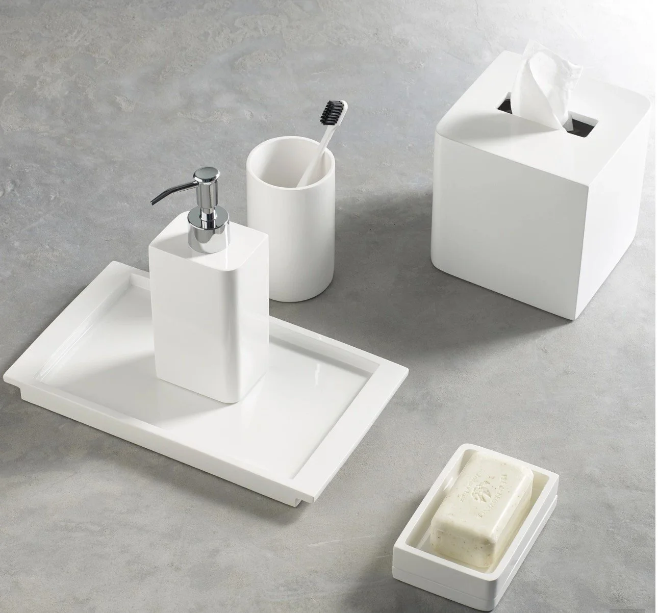 lacca white bath accessories