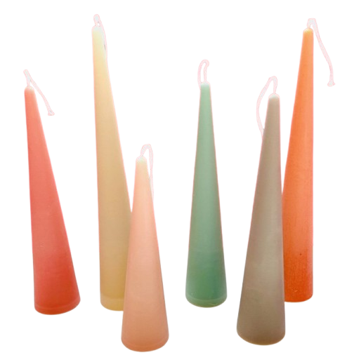 slim cone candle in neutrals