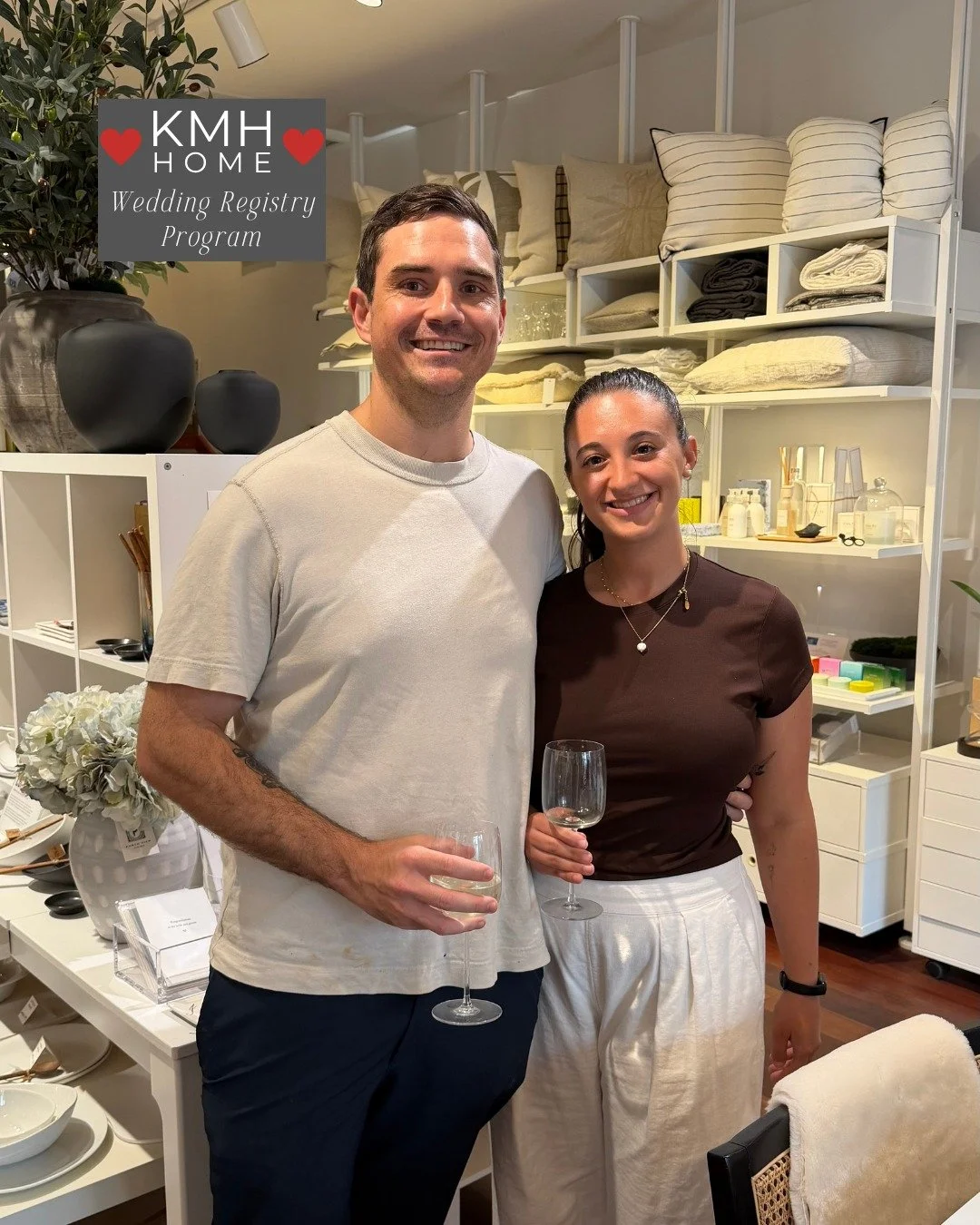 Congratulations to Kayla &amp; Reid! ❤️ We loved spending time with this fun couple as they created their wedding registry at KMH Home. From meaningful essentials to pieces they'll enjoy for years to come, it was a joy helping them select items for t