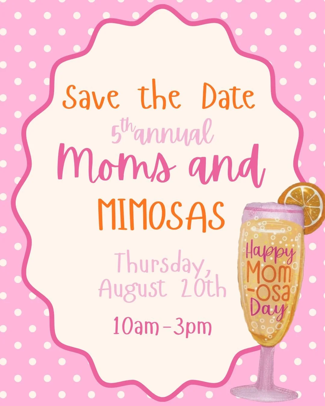 One of our favorite events is coming up and we couldn't be more excited! 🥂💕 We're looking forward to another fun day of shopping, sipping, and celebrating all the amazing moms in our community. See you there! ✨
