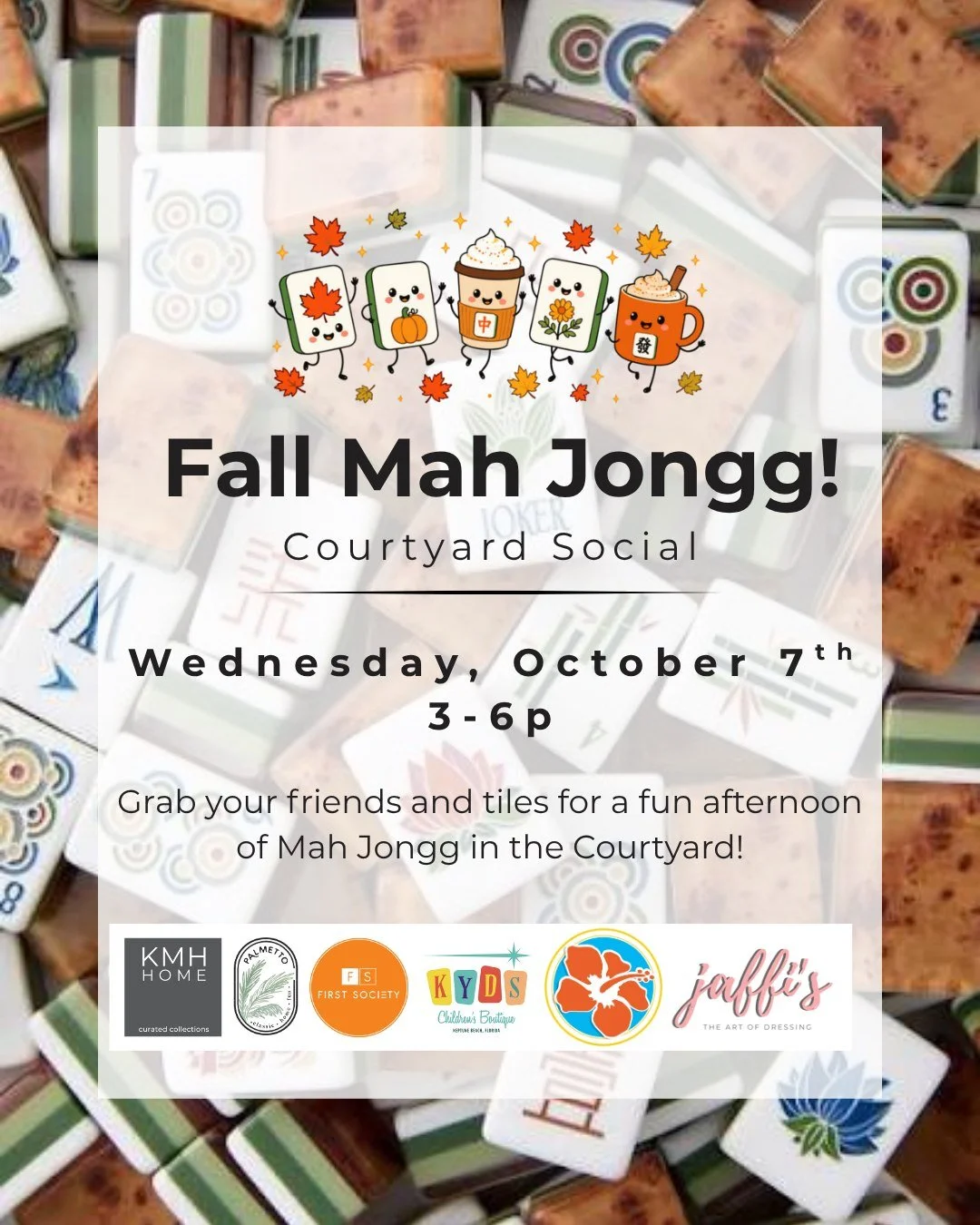 🍂 Tiles, friends &amp; a little fall fun! 🀄️ Join us for Fall Mah Jongg! Courtyard Social. 🎟️ Reserve your seat...link in @kmhhome bio!