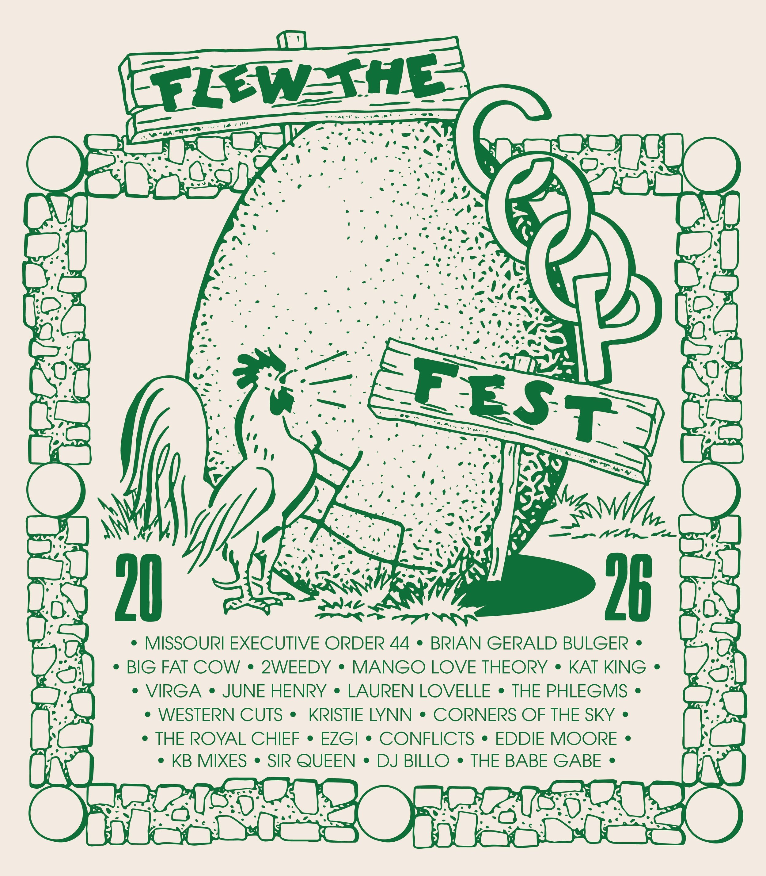 FlewTheCoopFest2026_Poster_Line Up