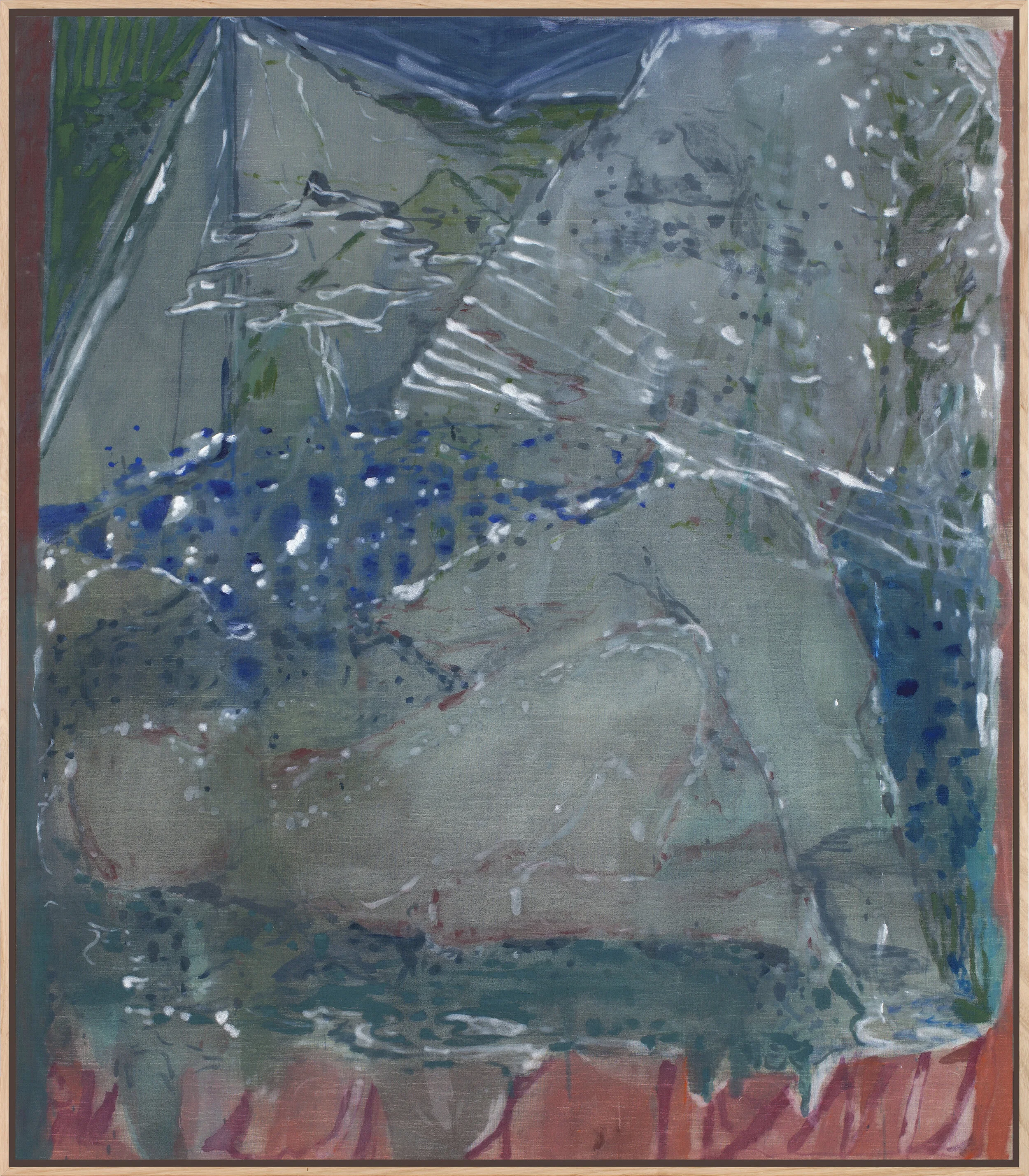 Pitching Tents, oil on raw linen, 150c130cm