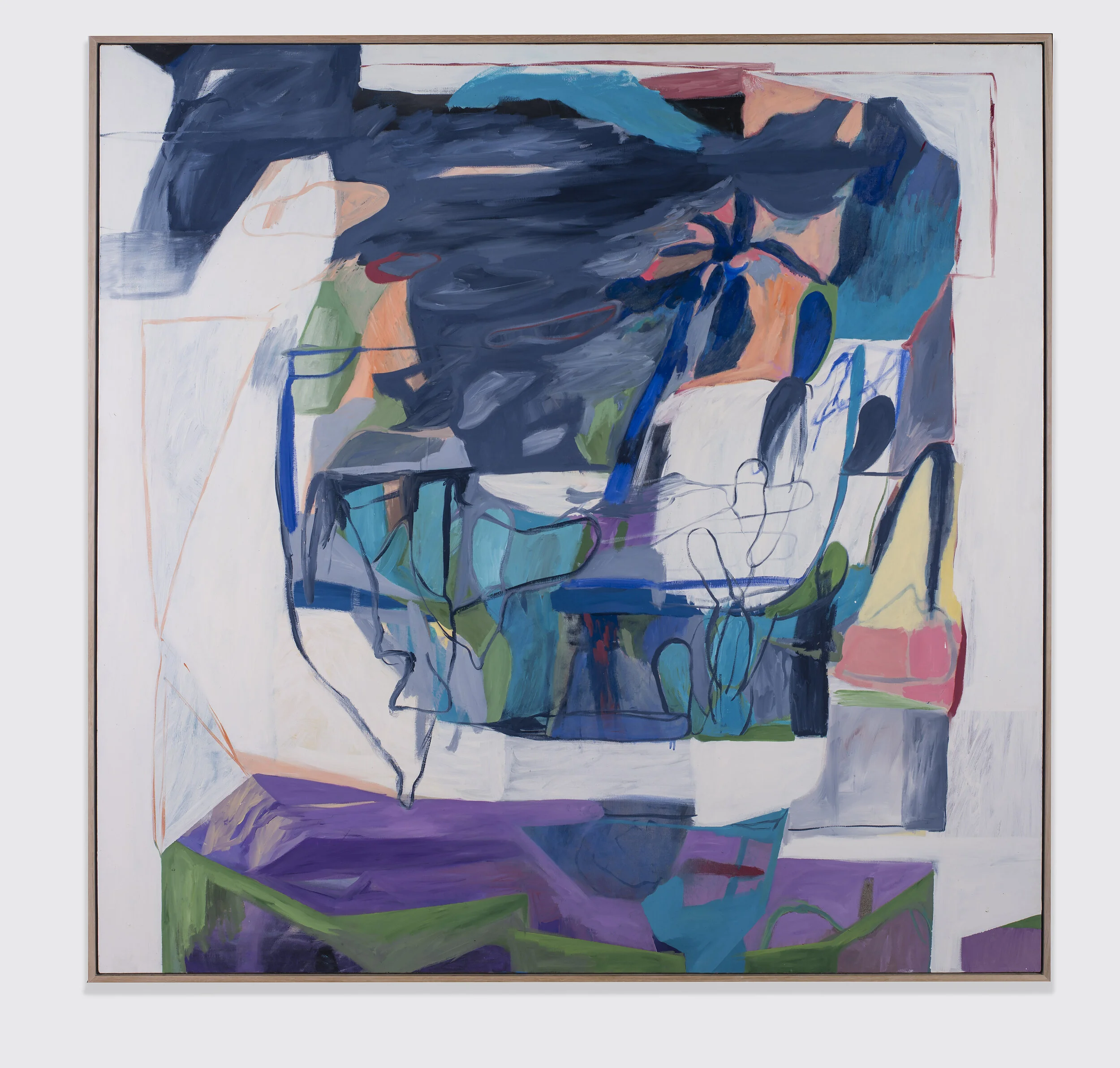 Dick on the Table, oil on linen, 150 x 150 cm
