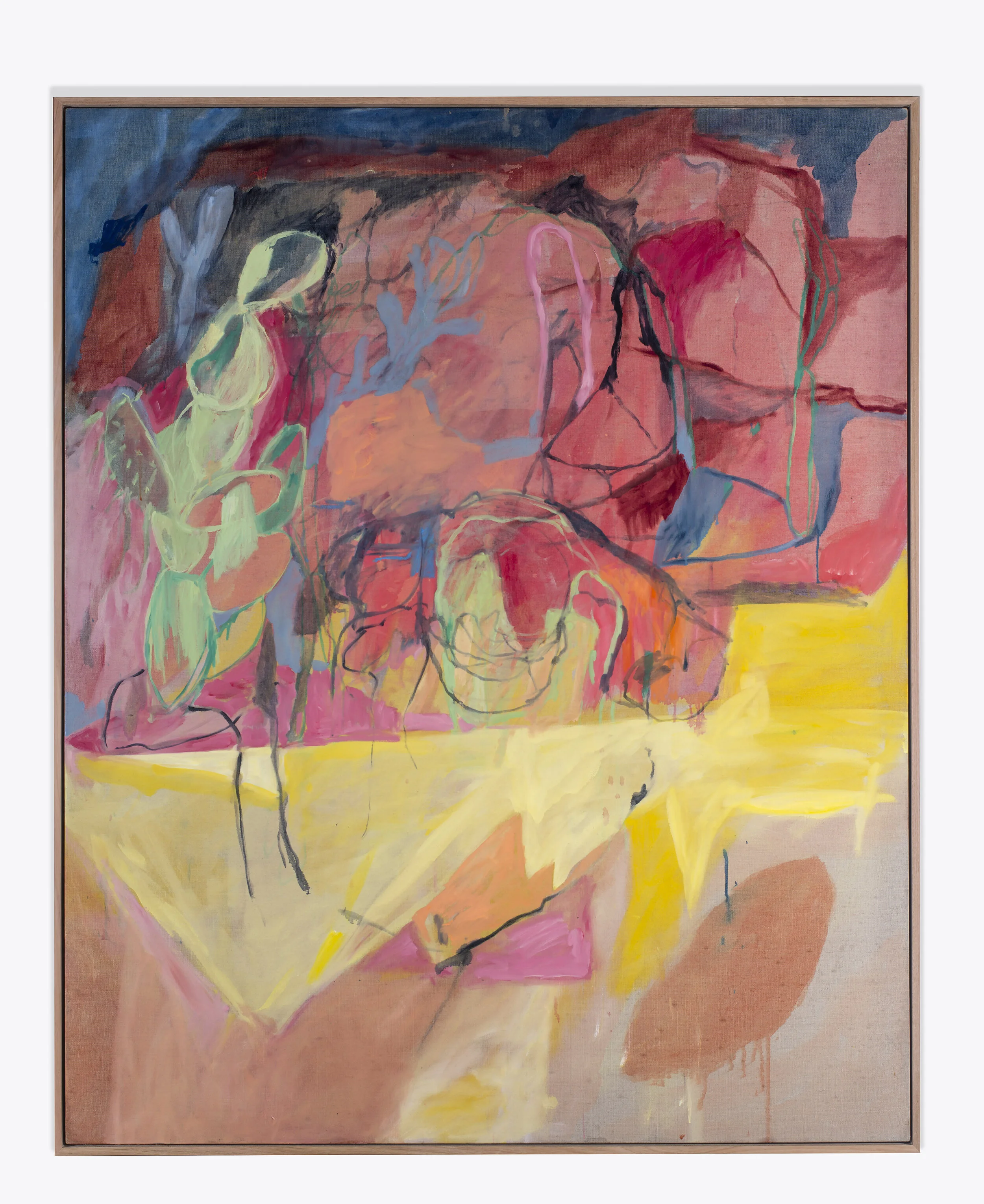 Still Life with Cactus, Skelephone and Dildo, oil on linen, 150 x 120 cm