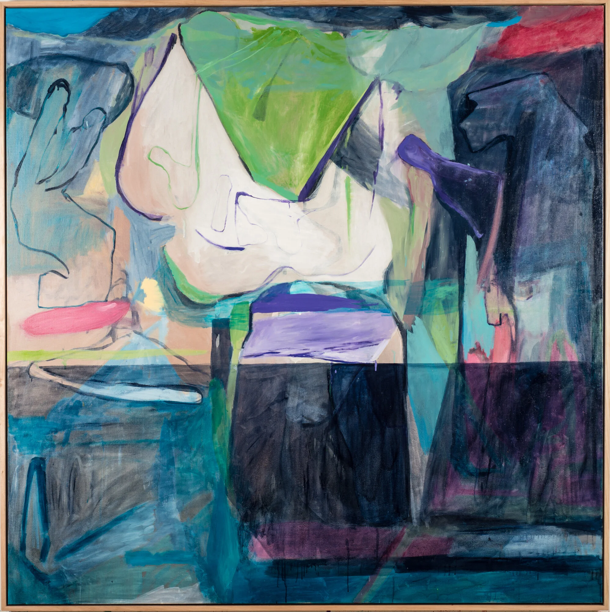 Oblique Trib Plus One, oil on linen, 150x150cm