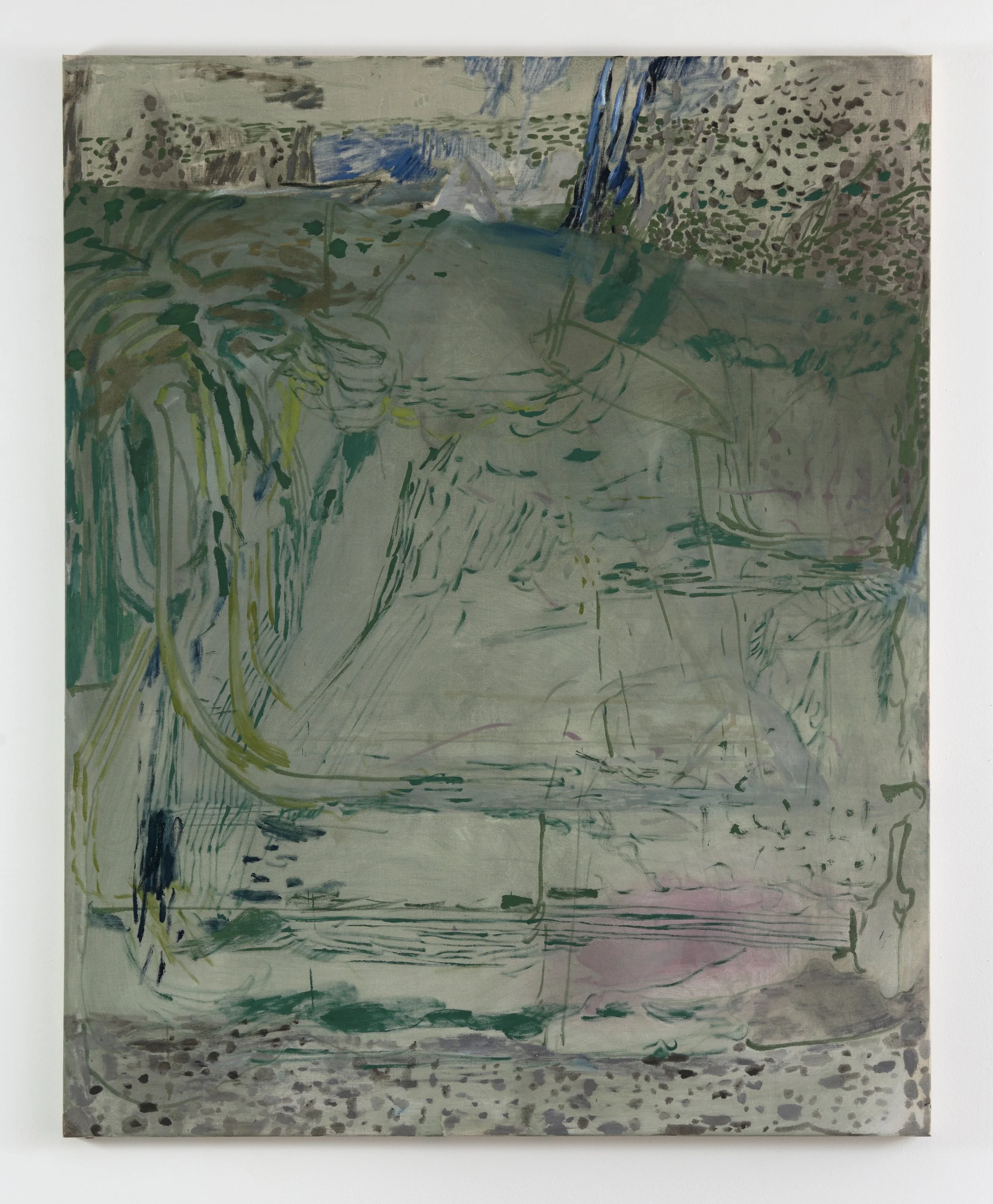 Leaf Covered A-Frame 2020, 120x100cm, Oil on Linen