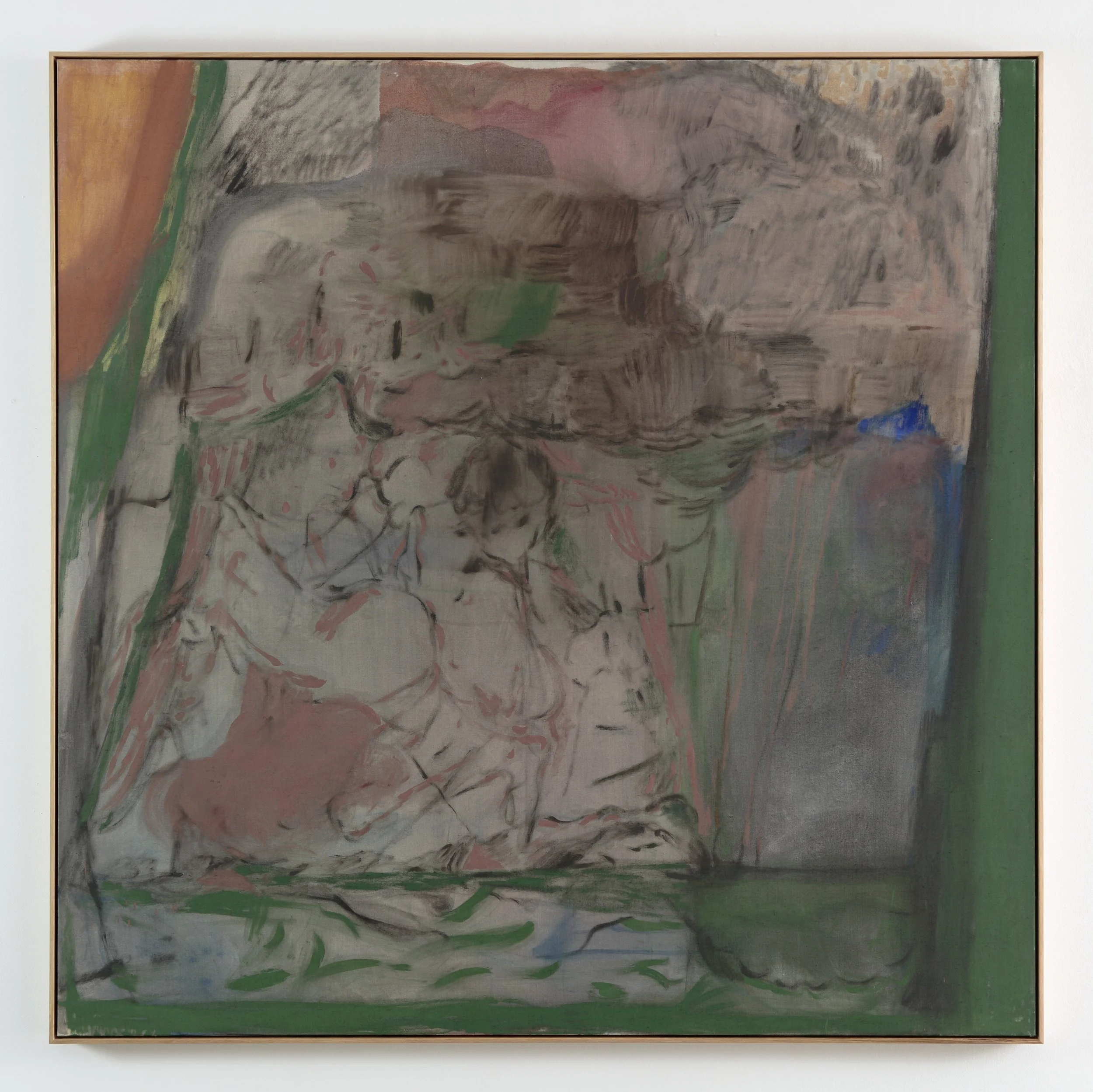 Tent Sex, 2019, Oil on raw linen, 150x150cm