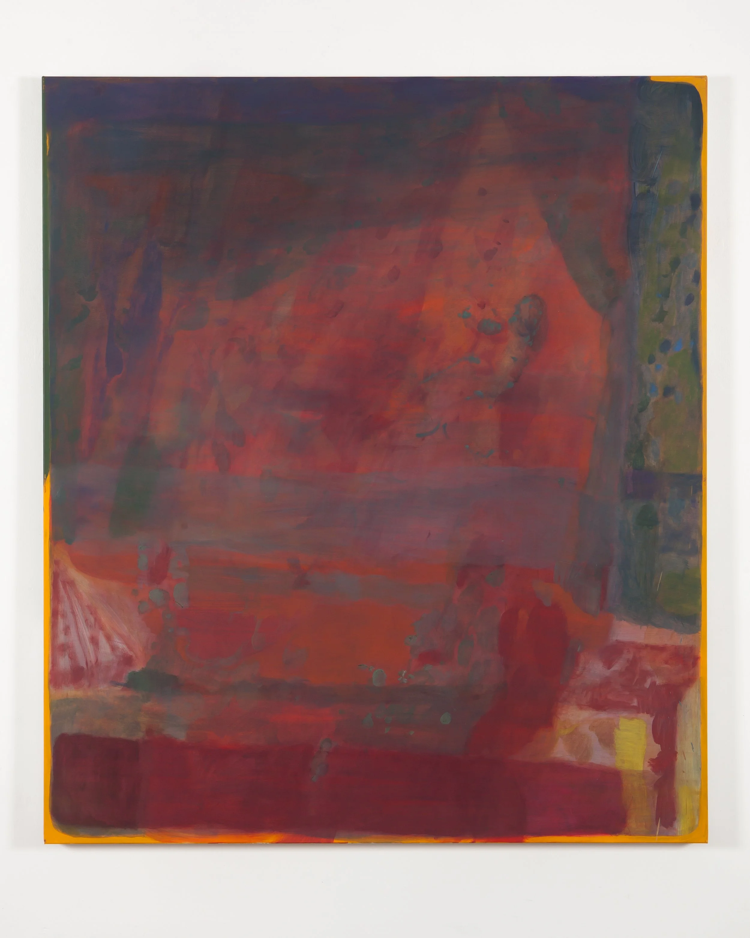 Red woman through the drapes and in the land