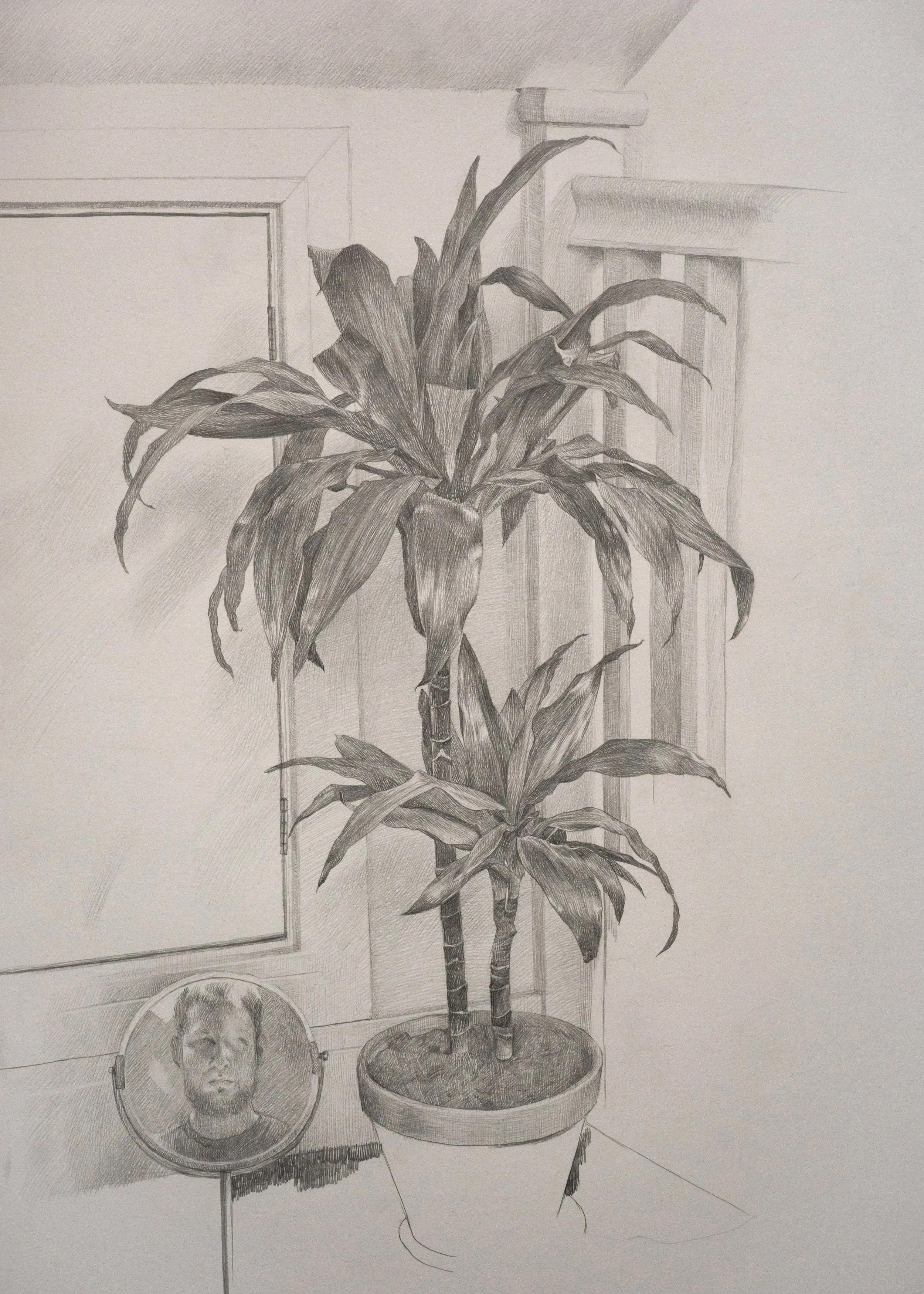 Self portrait with houseplant