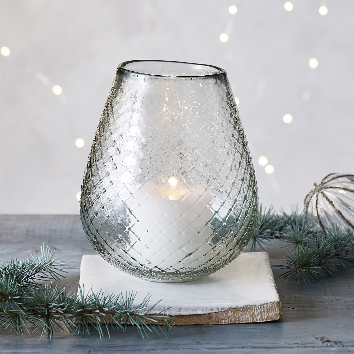 Diamond-etched Glass Vase 12 available