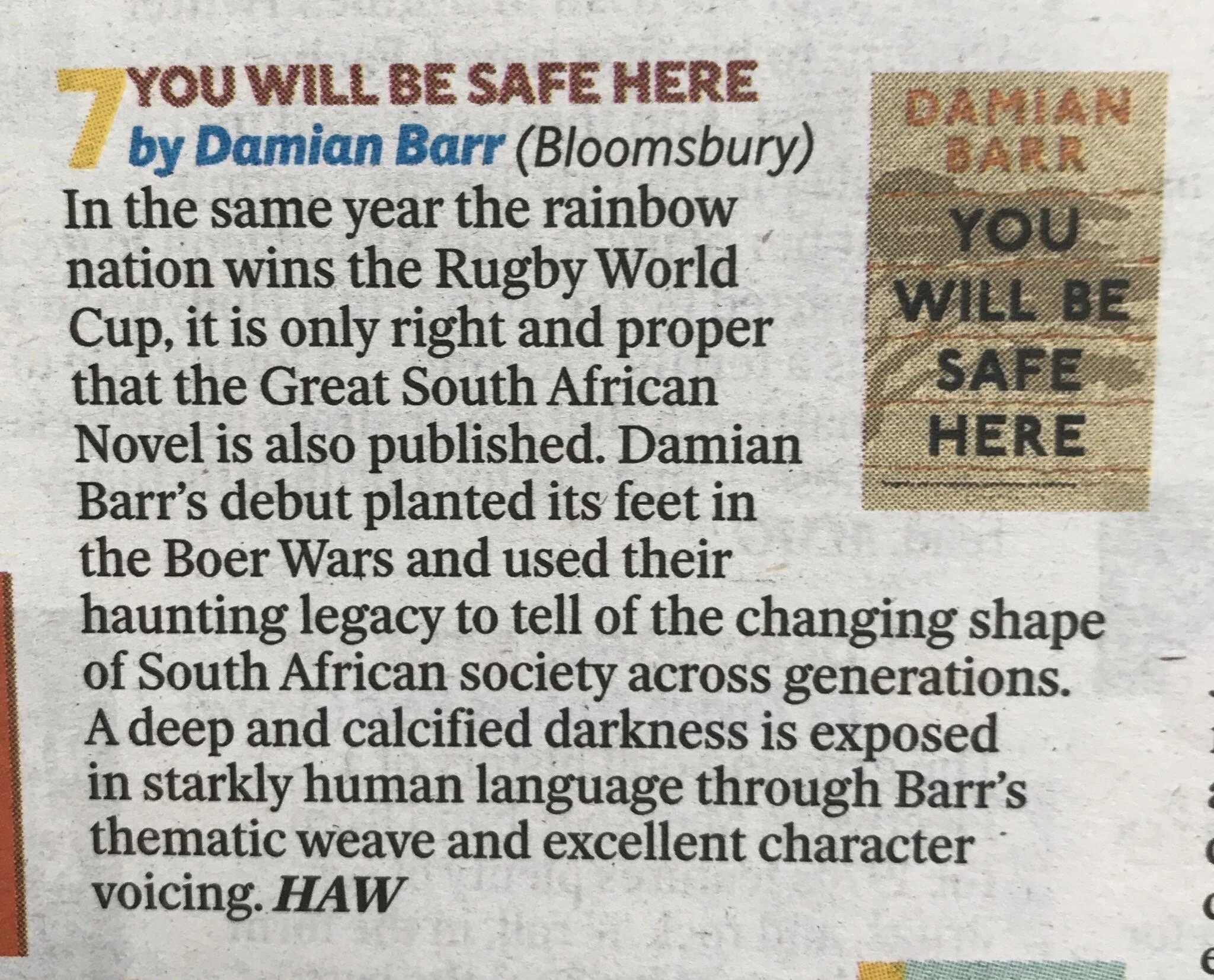 You Will Be Safe Here has been named one of the Books of 2019