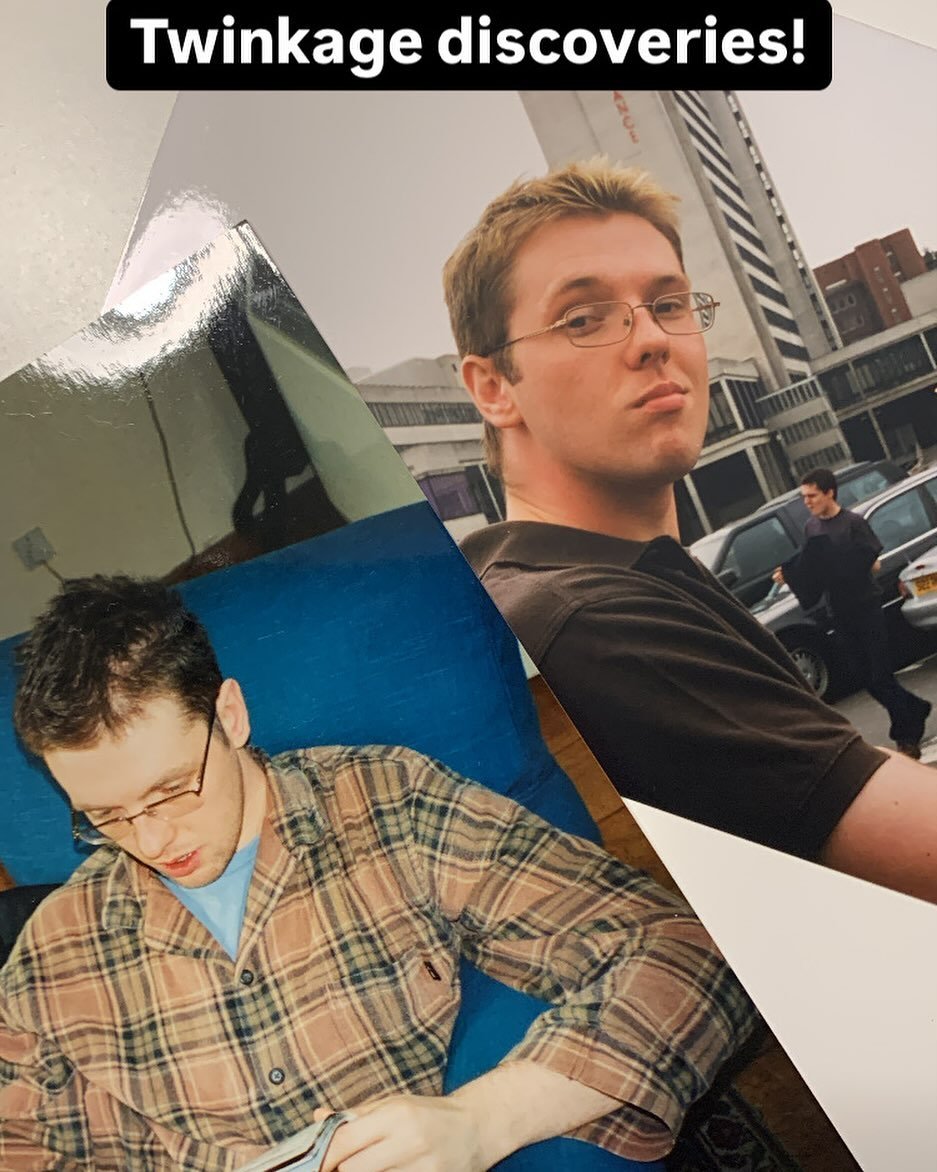 Top right I was still a student at Lancaster, this photo is in Manchester where we used to go for Affleck&rsquo;s Palace etc and bottom left I&rsquo;ve graduated and working at the Times and still reading actual papers - miss these PJs. The bottom le