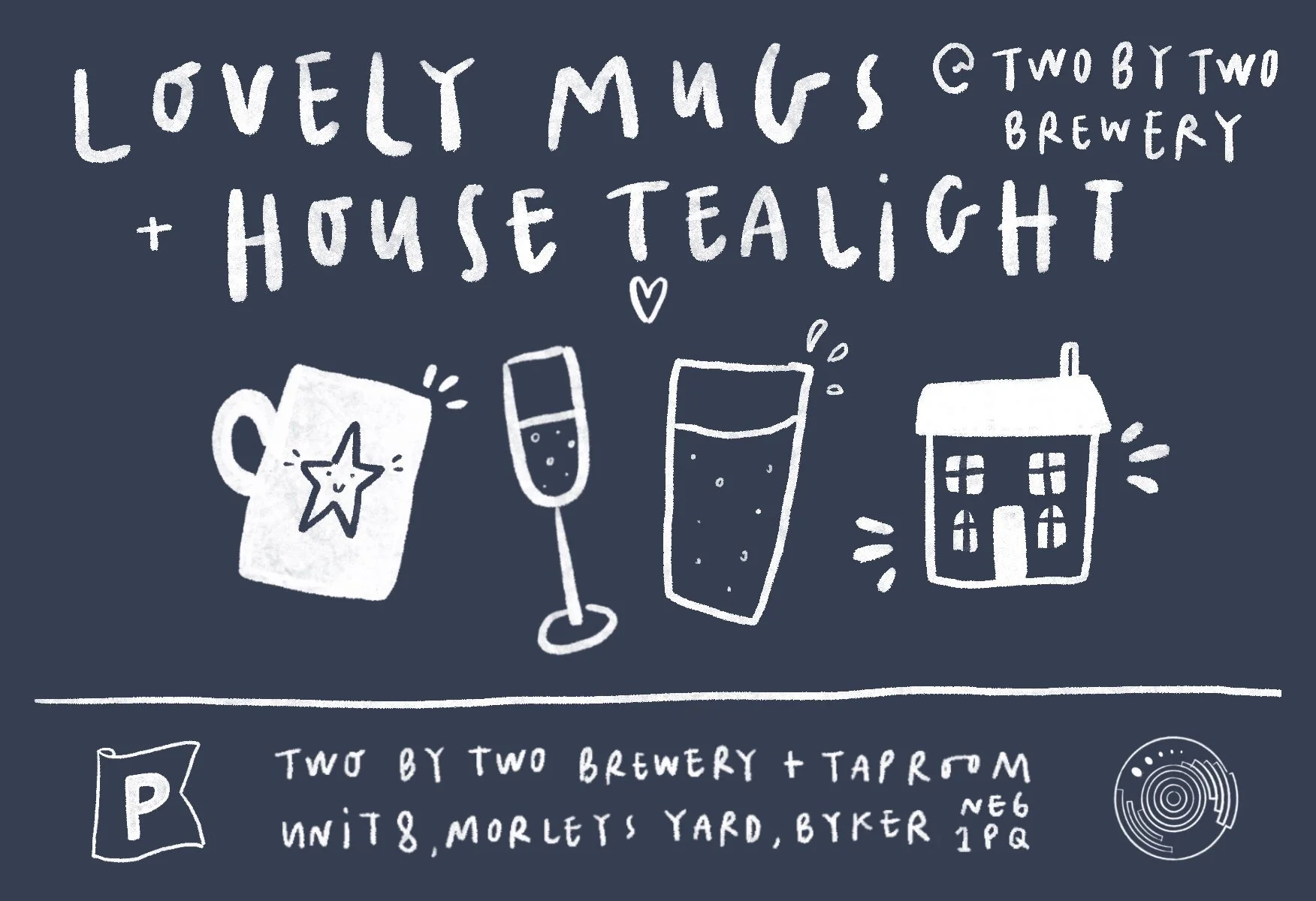 Pottery + pints @ Two By Two Brewery and Tap Room [includes making a mug / house tea light + a drink of your choice] 