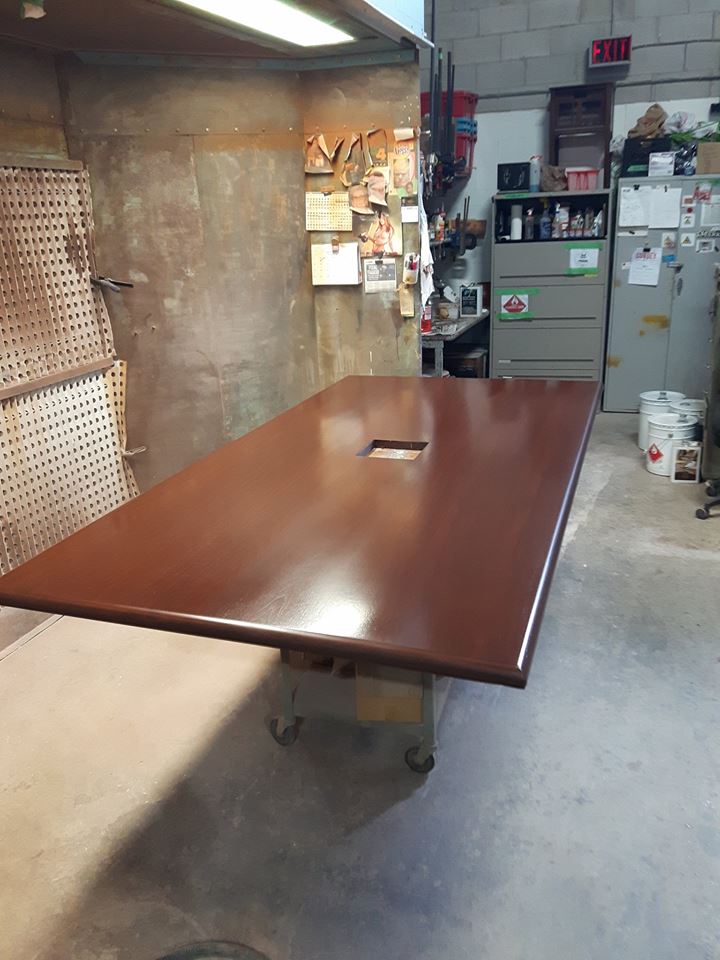 TUP CORPORATE BOARDROOM TABLE REFINISHED AFTER                    NO BEFORE AVAILABLE.jpg