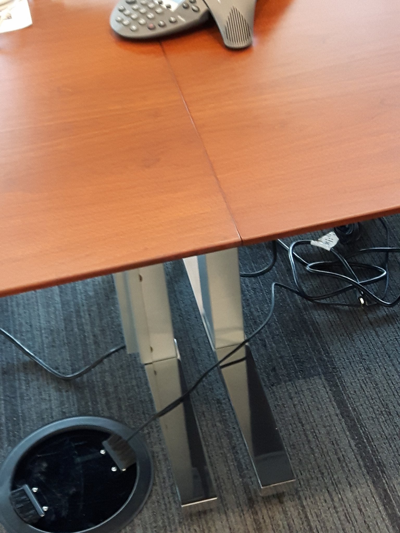 TUP BOARDROOM TABLE REPAIR TO REPLACE LARGE WOOD CHUNK MISSING FROM TABLE EDGE AFTER.jpg