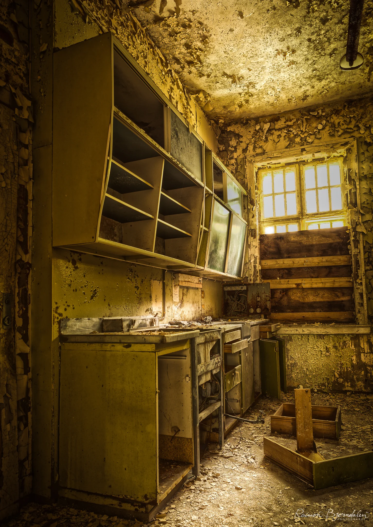 Remains of an old kitchen from a closed mental institution in Lier, Norway.