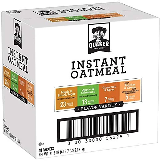 48 PACK OF QUAKER INSTANT OATMEAL VARIETY PACK FOR $9.10